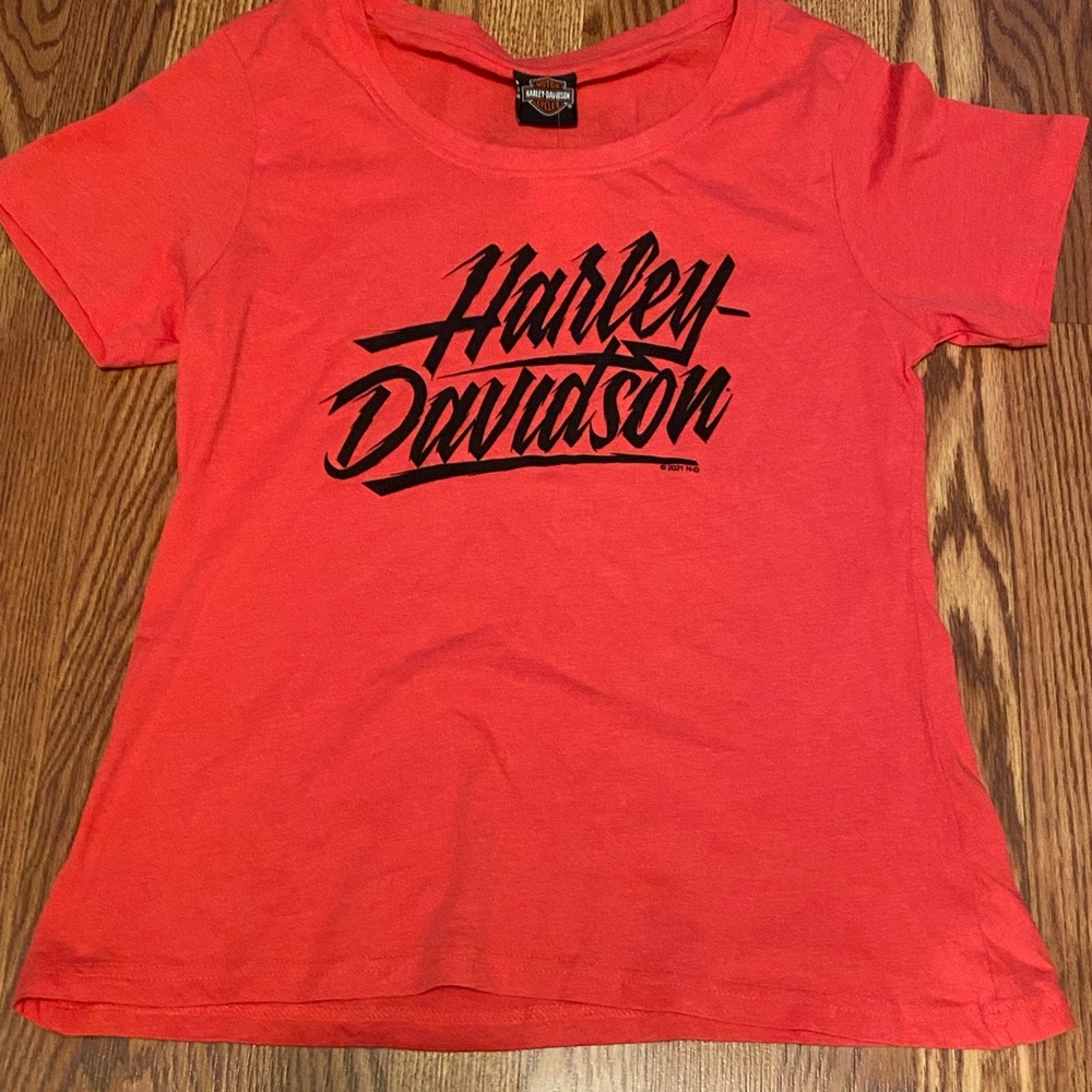 Harley-Davidson Vibrant Red Tee with Black Logo